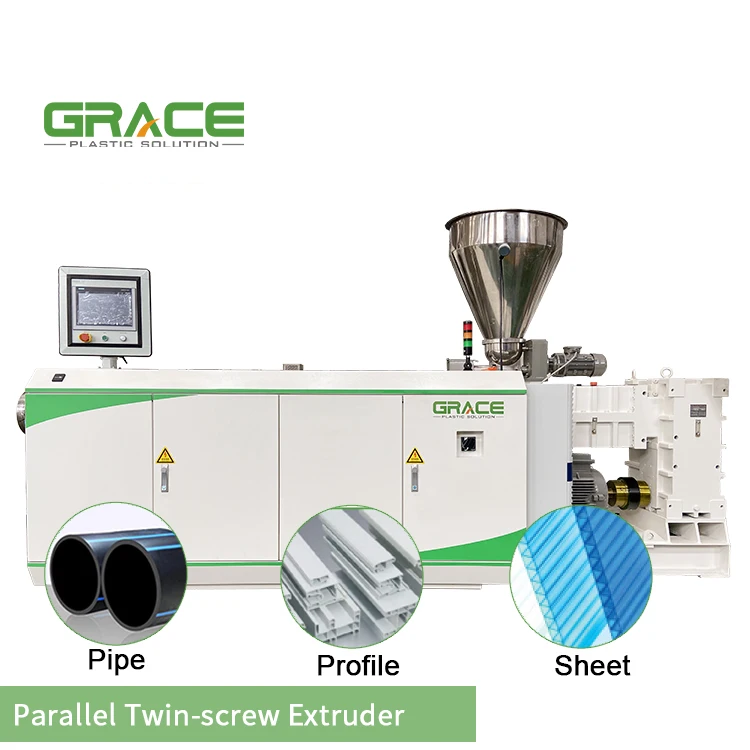 Grace Machinery Twin Compounding Double Screw Plastic Extruder Price Extrusion Machine For Sale
