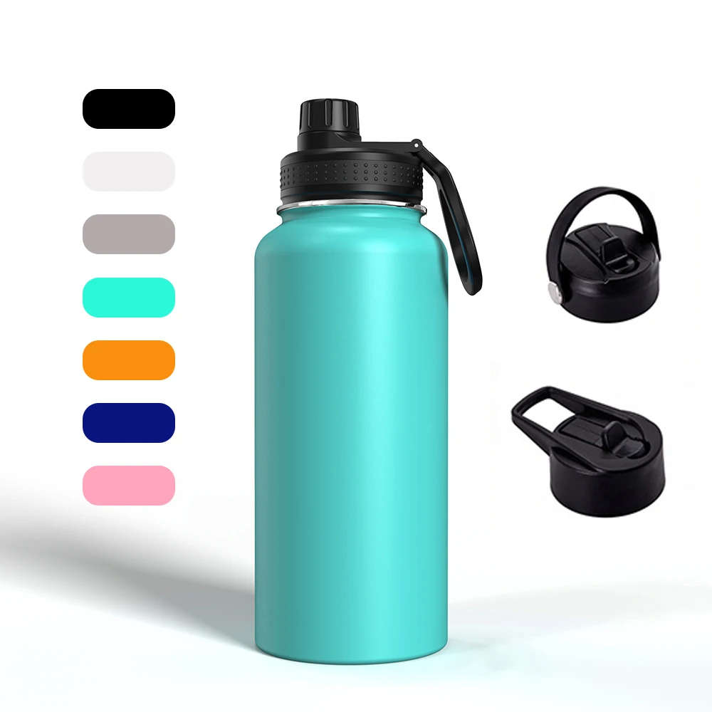 Custom Printed Double Wall 32 Oz Vacuum Flask Stainless Steel Water Bottles termos thermoses wide mouth no smell 40oz  64oz