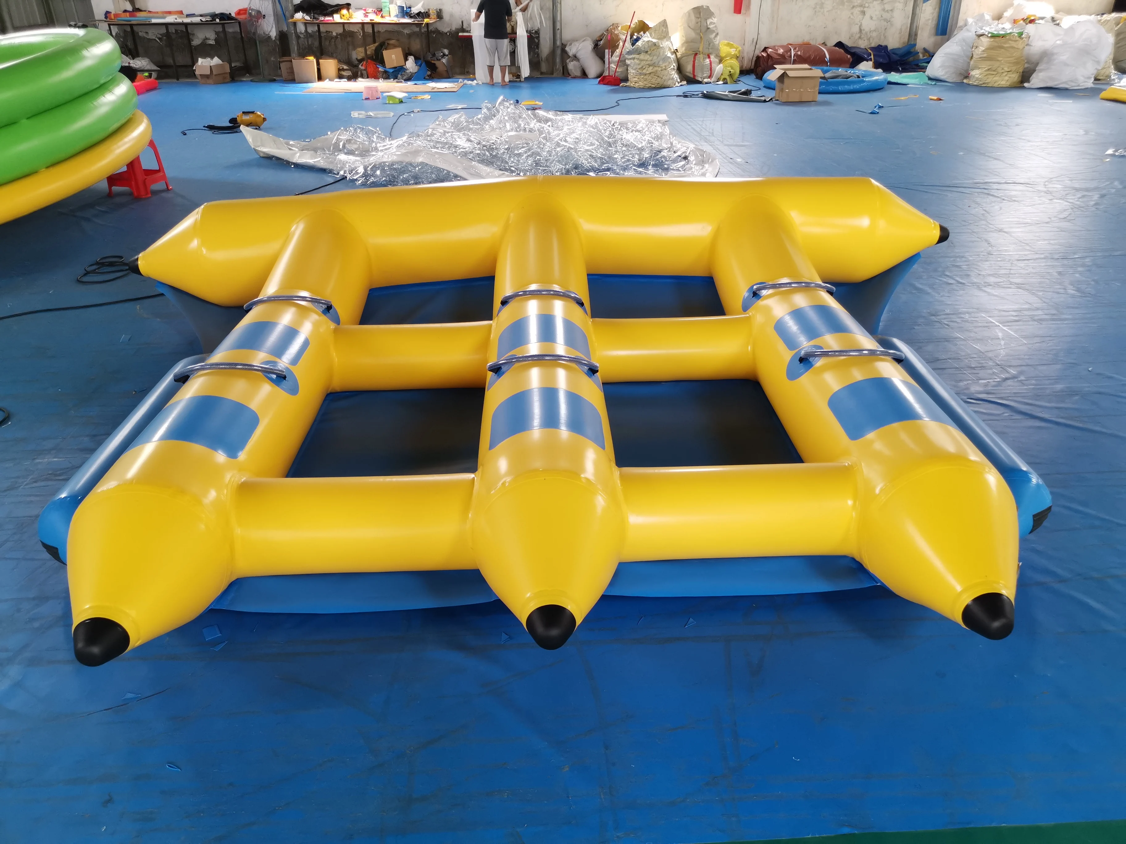Hot Selling Fly Fish Water Sports Inflatable Double Towable Banana Boat For Sale  PVC Water Sport Games