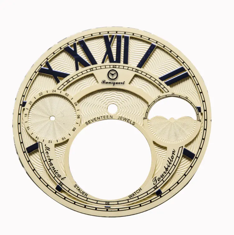 Multicolor Top Laser Cut Watch Accessories Dial Embossed Skeleton Fits Tourbillon Caliber 3310