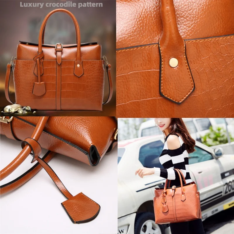 custom low moq wholesale fashion purses crocodile leather bag ladies tote handbags with strap
