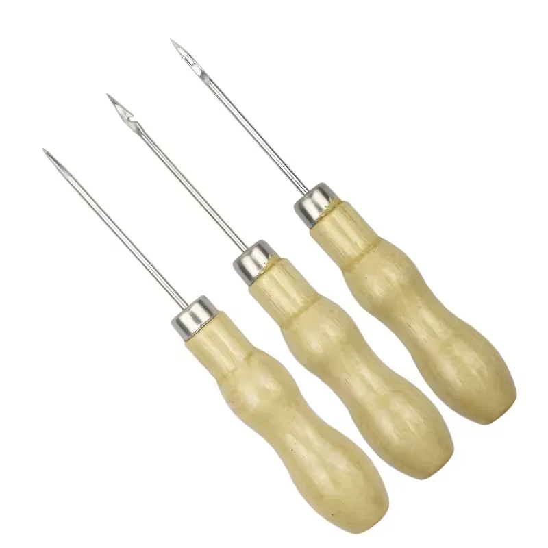 Wholesale retail sewing tailor and craft tailor Awl Durable wooden handle single gourd hook awl