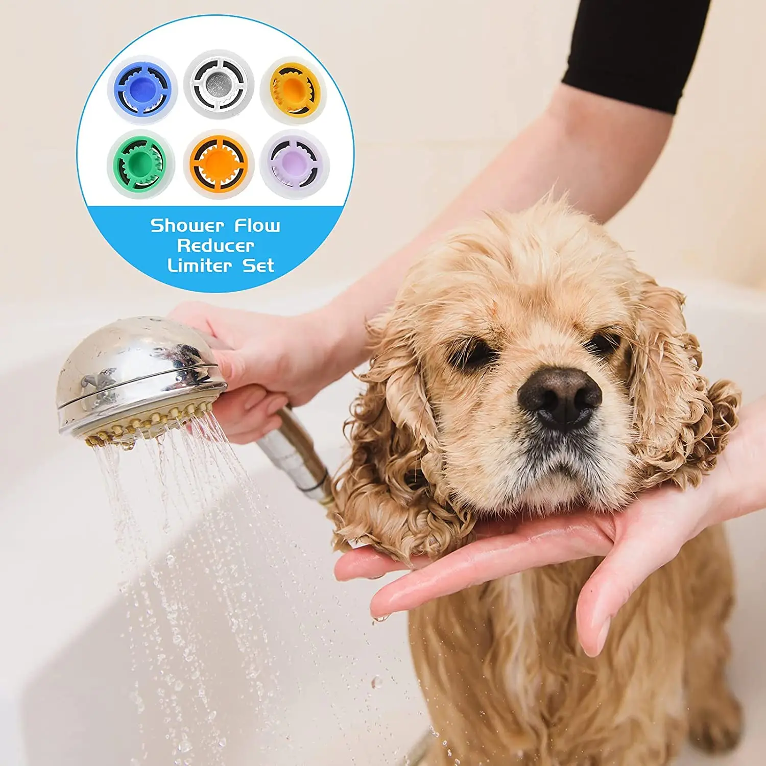 Water Saver Adapter Set Flow Reducer Limiter 1/2 Inch Flow Restrictor Control Valve Flow for Shower Head