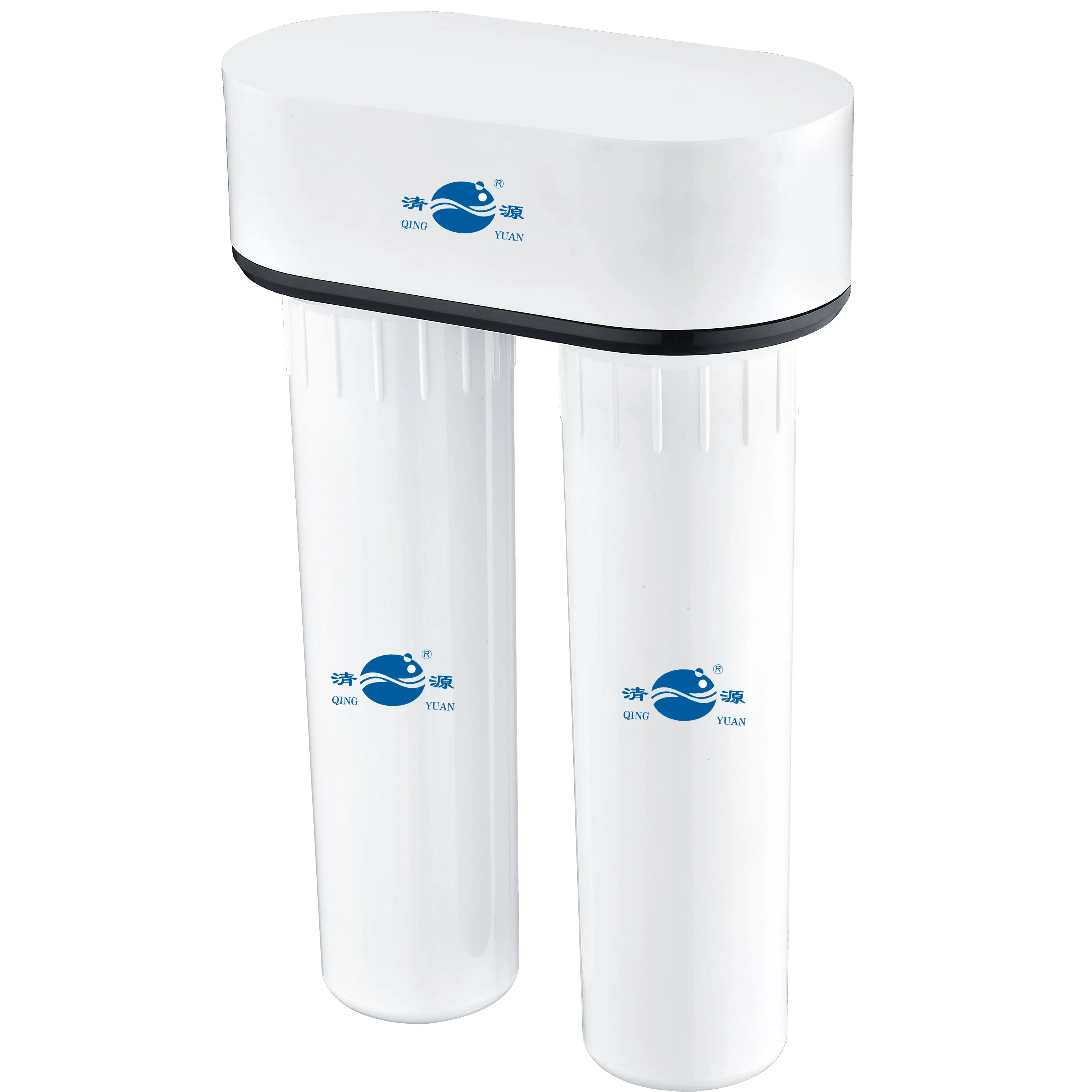 QING YUAN HS2-10A Household 2 Stages Plastic Undersink Countertop Water Purifier Water Filter Housing