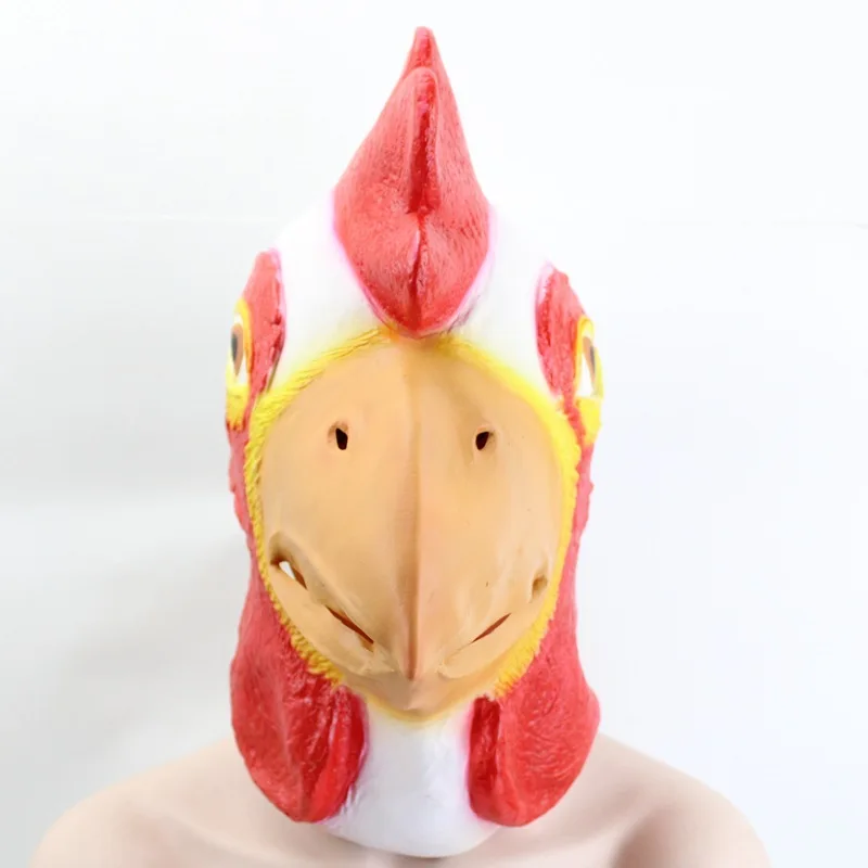 Animal Face Head Masks Latex Cock Funny Costume Cosplay Mask For Party