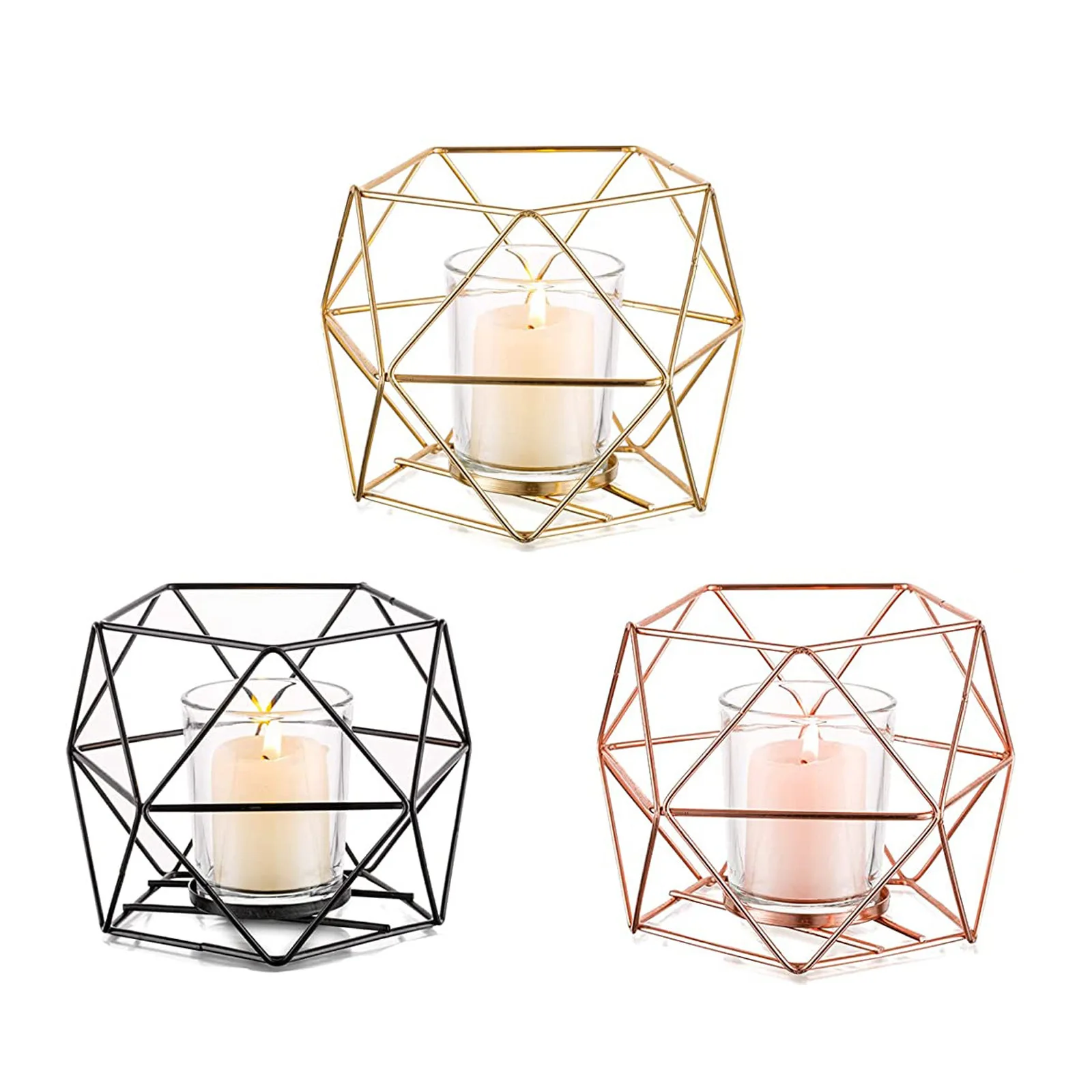 Dropshipping Shopify Geometric Candle Tealight Holders Gold Holder for Tea Light Decorative Votive Candle Stand