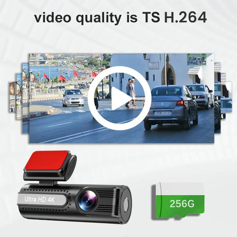 4K Dash Cam Mini Camera Recorder GPS Wifi 24H Parking Dual Lens 1080P Black Box Car DVR Video Camera Night Vision Driving