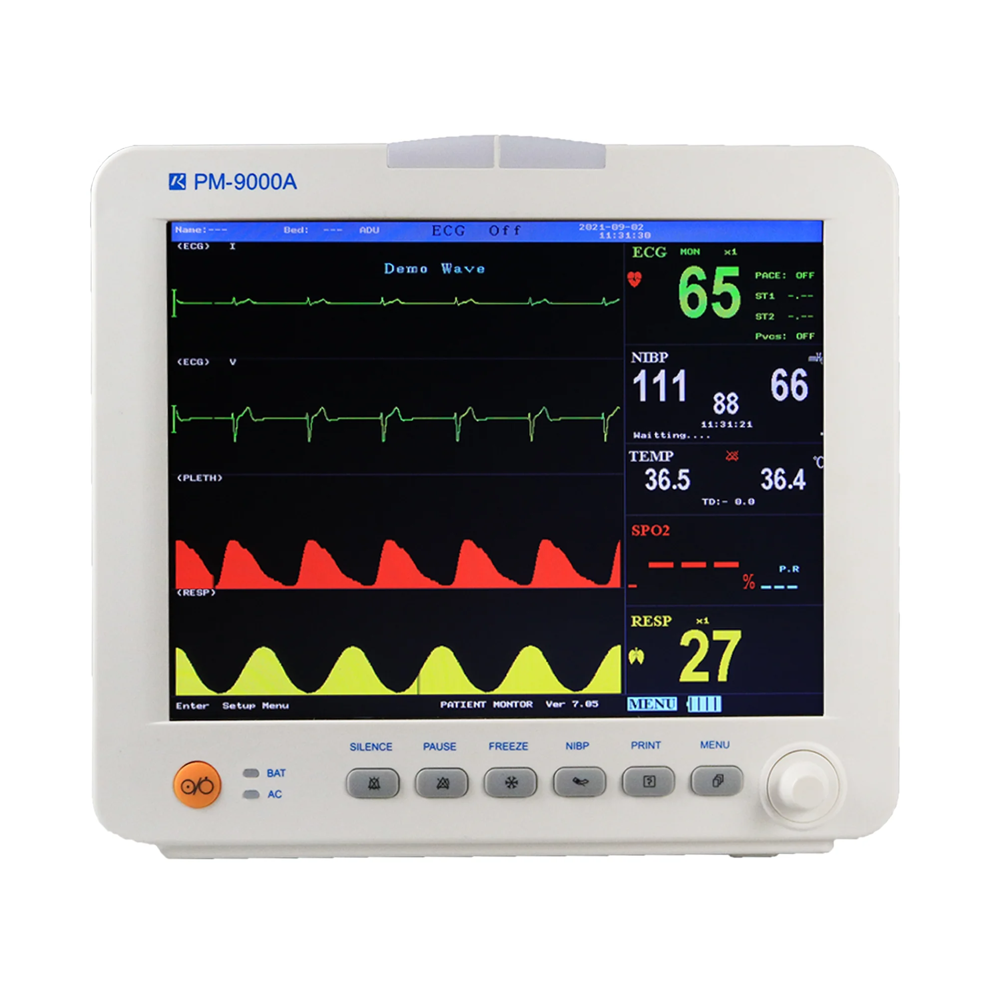 Многопараметрический монитор для пациента больничный инструмент 12 1 дюйма портативный мониторинг ЭКГ клинические устройства