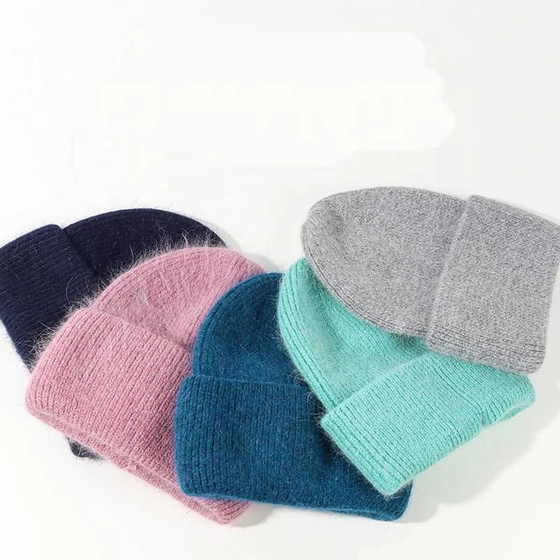 Vadulyer Wholesale Winter Fashion Warm Rabbit Hair Knitting Wool Pullover Hat