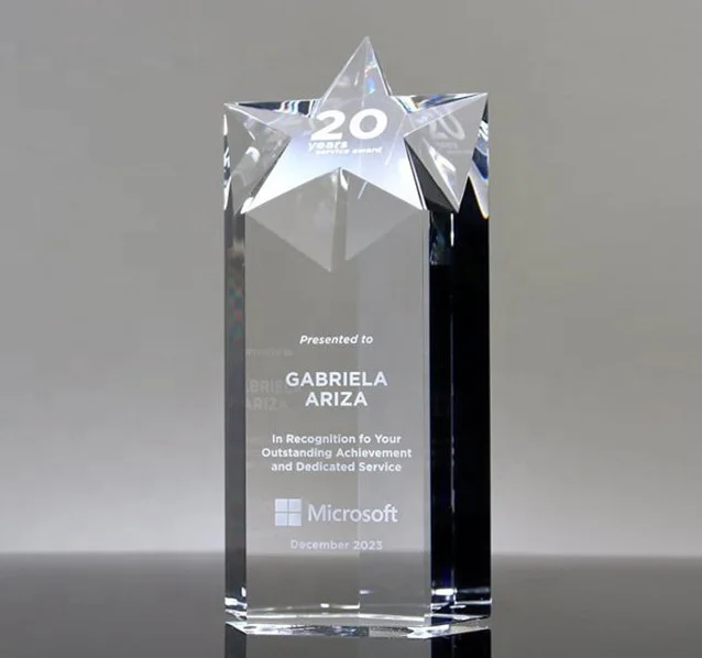 MH-JB010 персонализированные гравировка columm трофей звезды Стеклянная Доска сувениры с украшением в виде Кристаллов Трофей