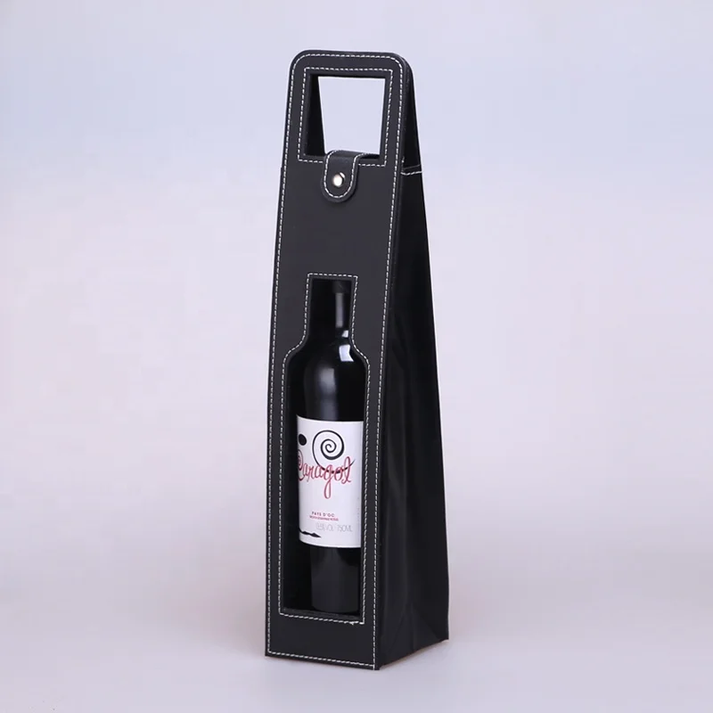 Multiple Colors Wine Packaging Gift Box Single Pack PU Bag Universal Spot Leather Promotion Handmade Craft Food Contact Safe