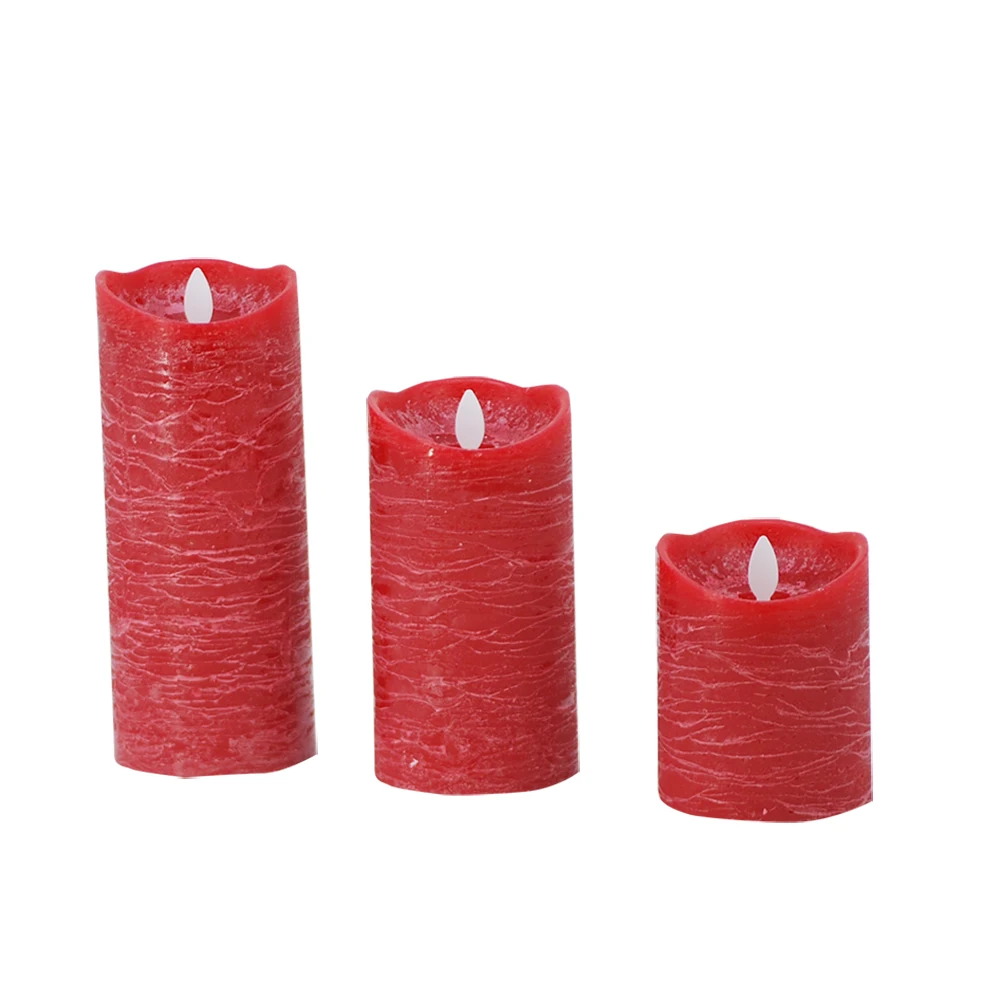 2021 New products art led candle set of 3