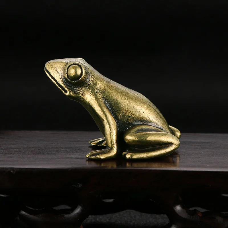 Antique copper made old frog bronze ornaments toad decoration brass cast ornament