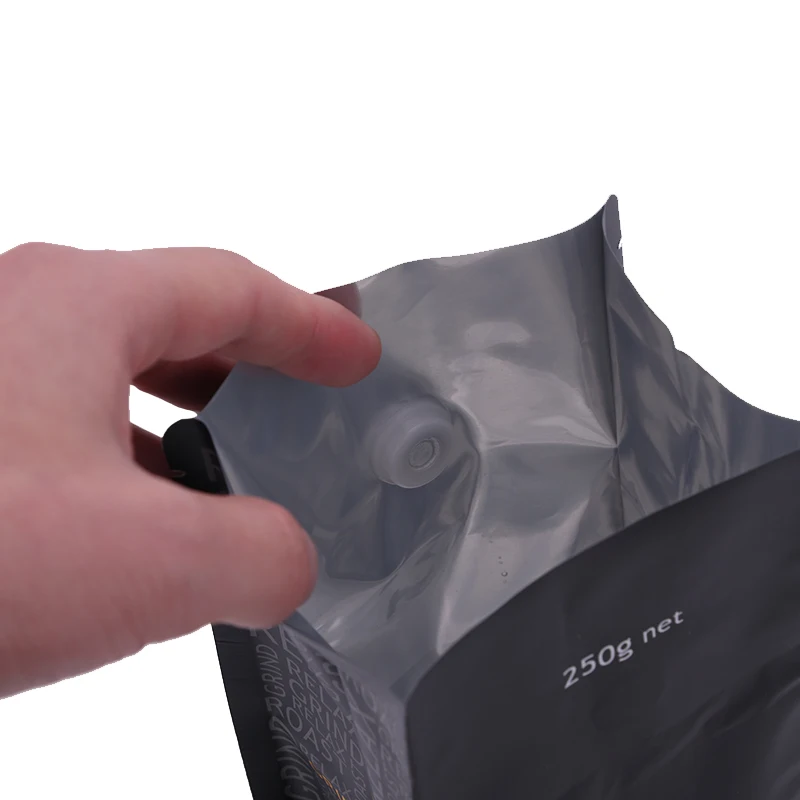 Wholesale Coffee Packaging Pouch Flat Bottom Ziplock Coffee Bean Pouch Packaging Coffee Pack With Valve