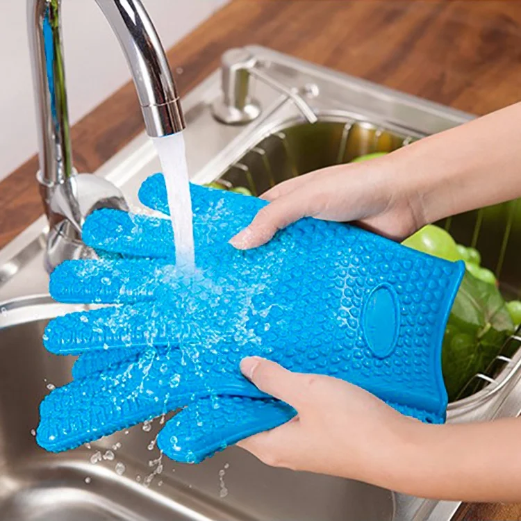 Новые силиконовые кухонные перчатки для духовки, термостойкие толстые варежки для приготовления пищи, барбекю, гриля, гаджеты, аксессуары, силиконовые перчатки