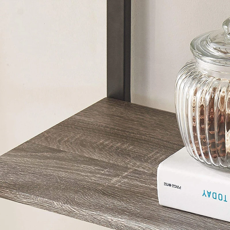 French Metal White Book Shelves Display Rack Wooden Oak Antique Contemporary Book Shelf 5 Layer Apartment Bookcase