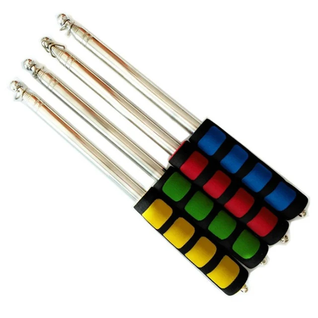 telescopic Hand flag poles for tourist guide Retractable Flagpole with Rubber Handle