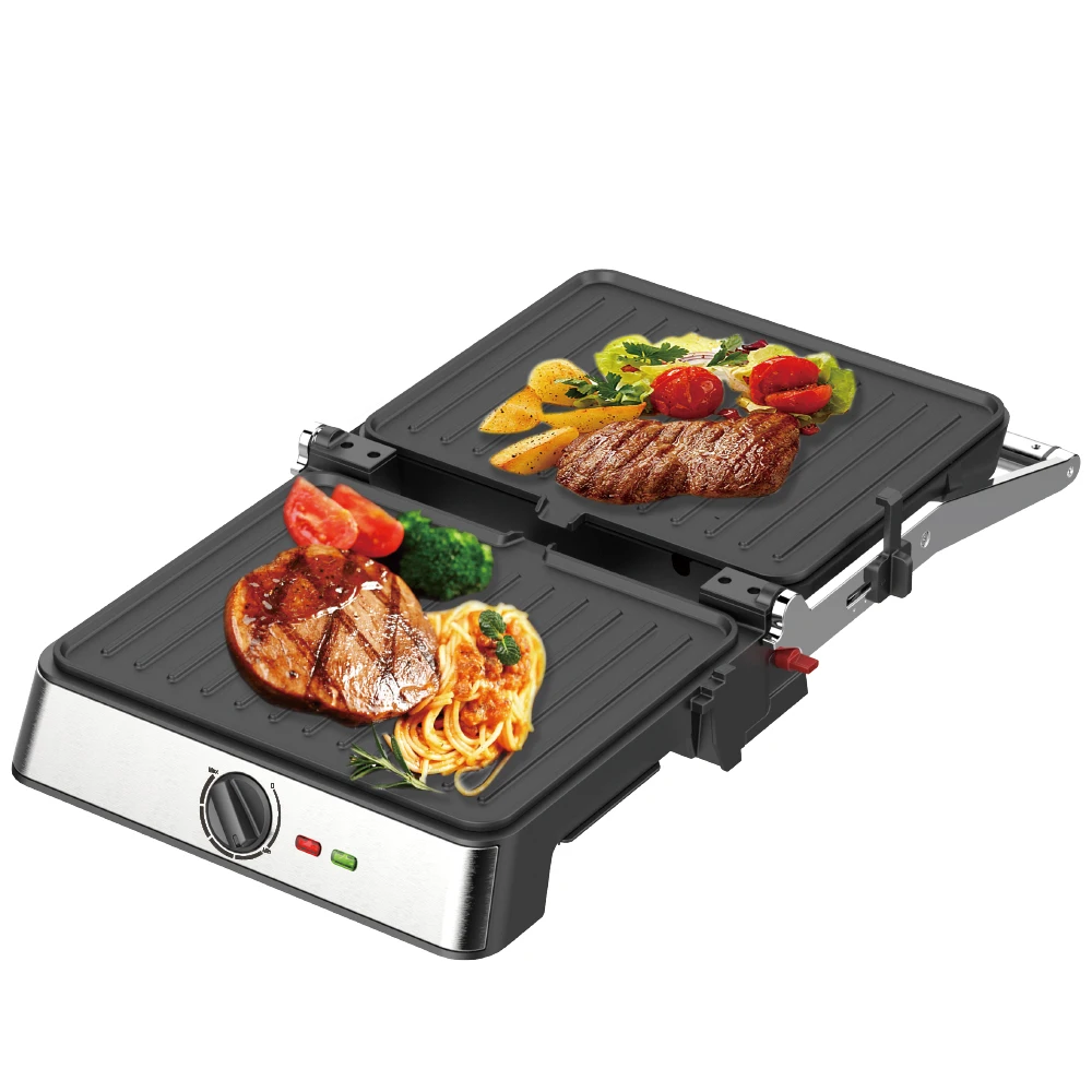 RAF 180 градусов открывающиеся съемные пластины Электрический гриль Bbq Panini пресс Стейк-гриль