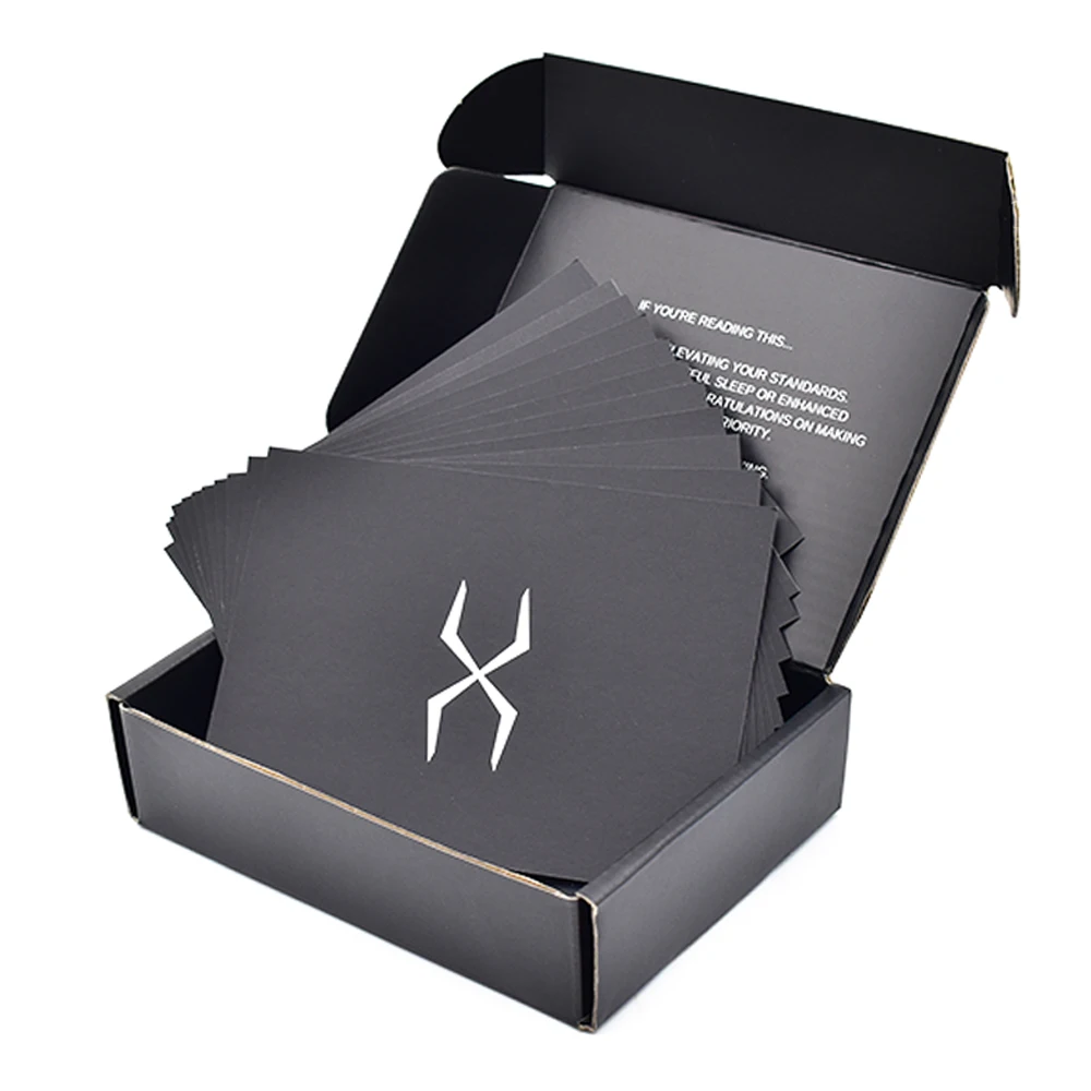 Eco-friendly Custom Logo Printed Black Paper Packaging Boxes with Plastic Window for Electronic Product Cable