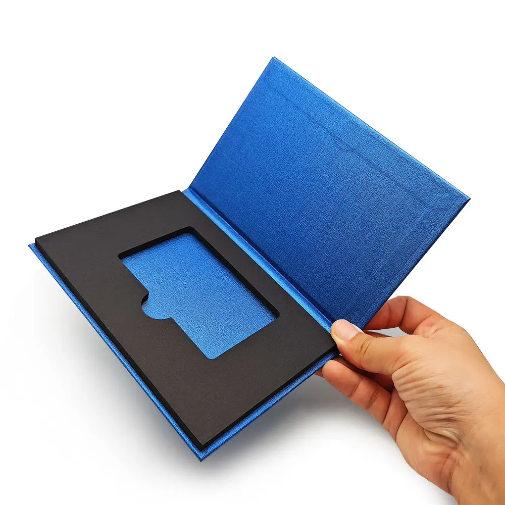 Luxury Stamping Gold Foil Silver VIP Membership Gift Card Packaging Box For Metal Business Card