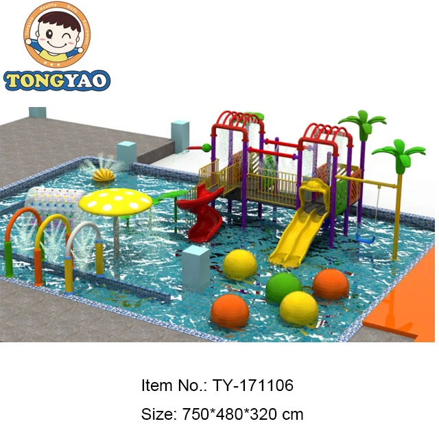 Kids Indoor Playground Aquapark Equipment Fiberglass Slip and Slide Steel and Metal Toy Games for Residential & Swimming Pools