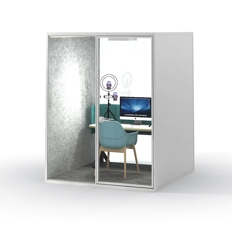 Acoustic Phone Booth Soundproof Office Pod Overall Mold Production Interpreter Booth Prefab Houses Telephone Booth For Sale