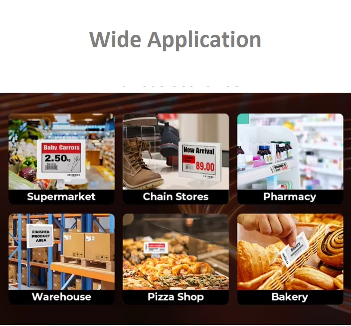 ESL electronic price tags for supermarket 2.66 inch Electronic shelf label for stores ESL shelf talker Digital price label