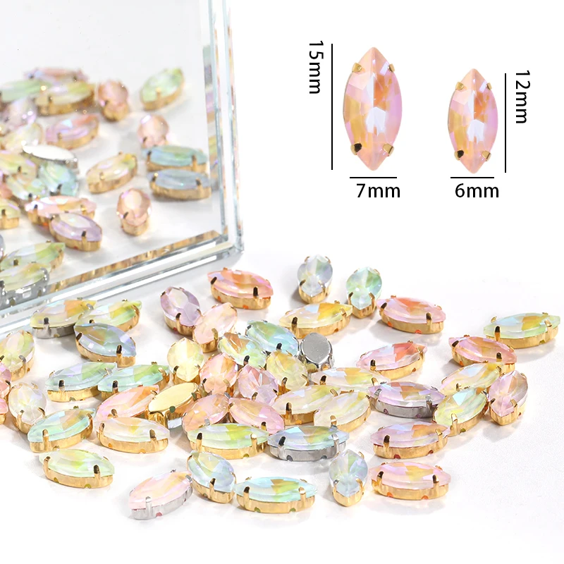 Xichuan Wholesale  Horse Eye Shape New MI Series Glass Golden Claw Crystal Rhinestones for Garment Accessories