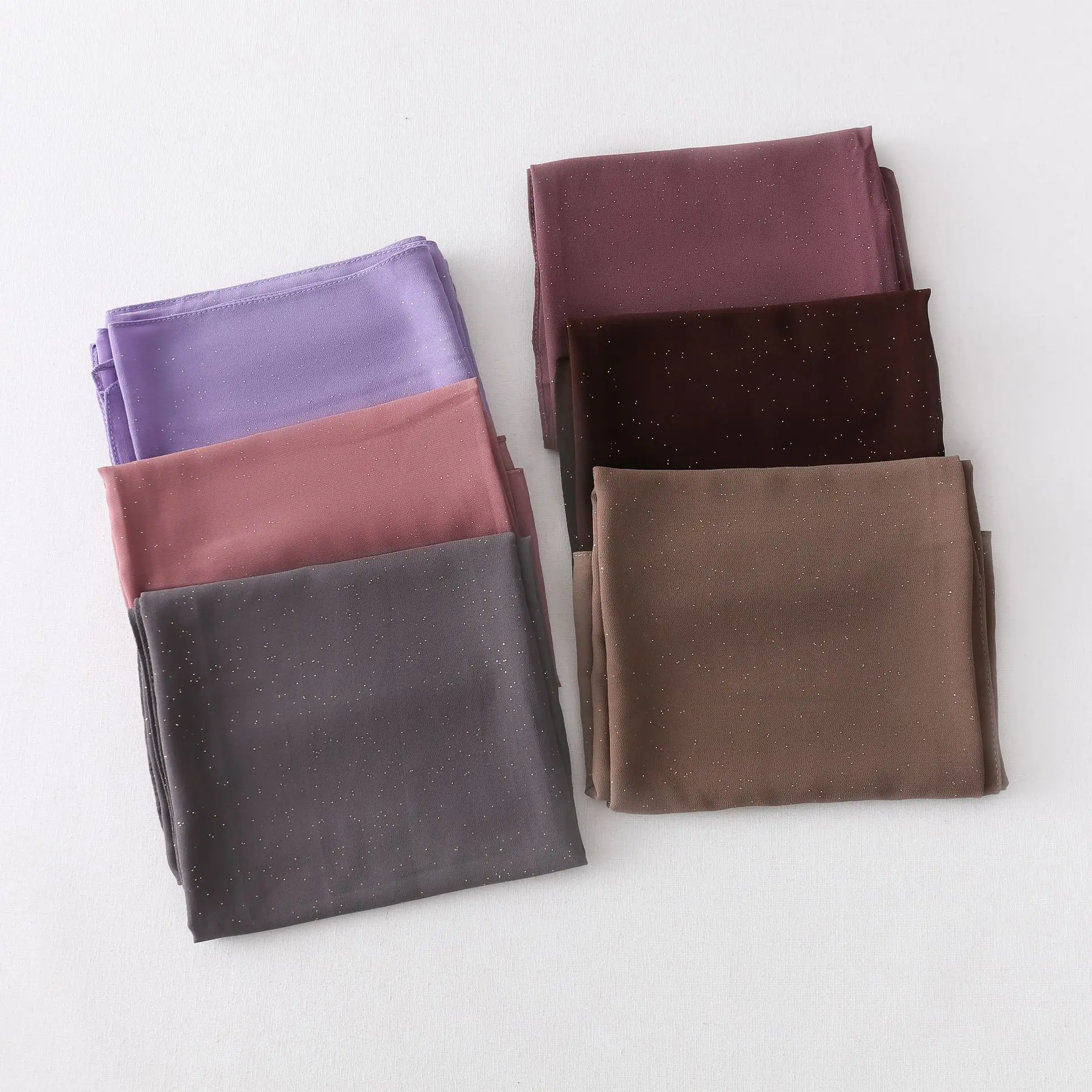 High Quality Shiny Glitter Chiffon Hijab  Wholesale China Malaysian Hijab Scarf Instant
