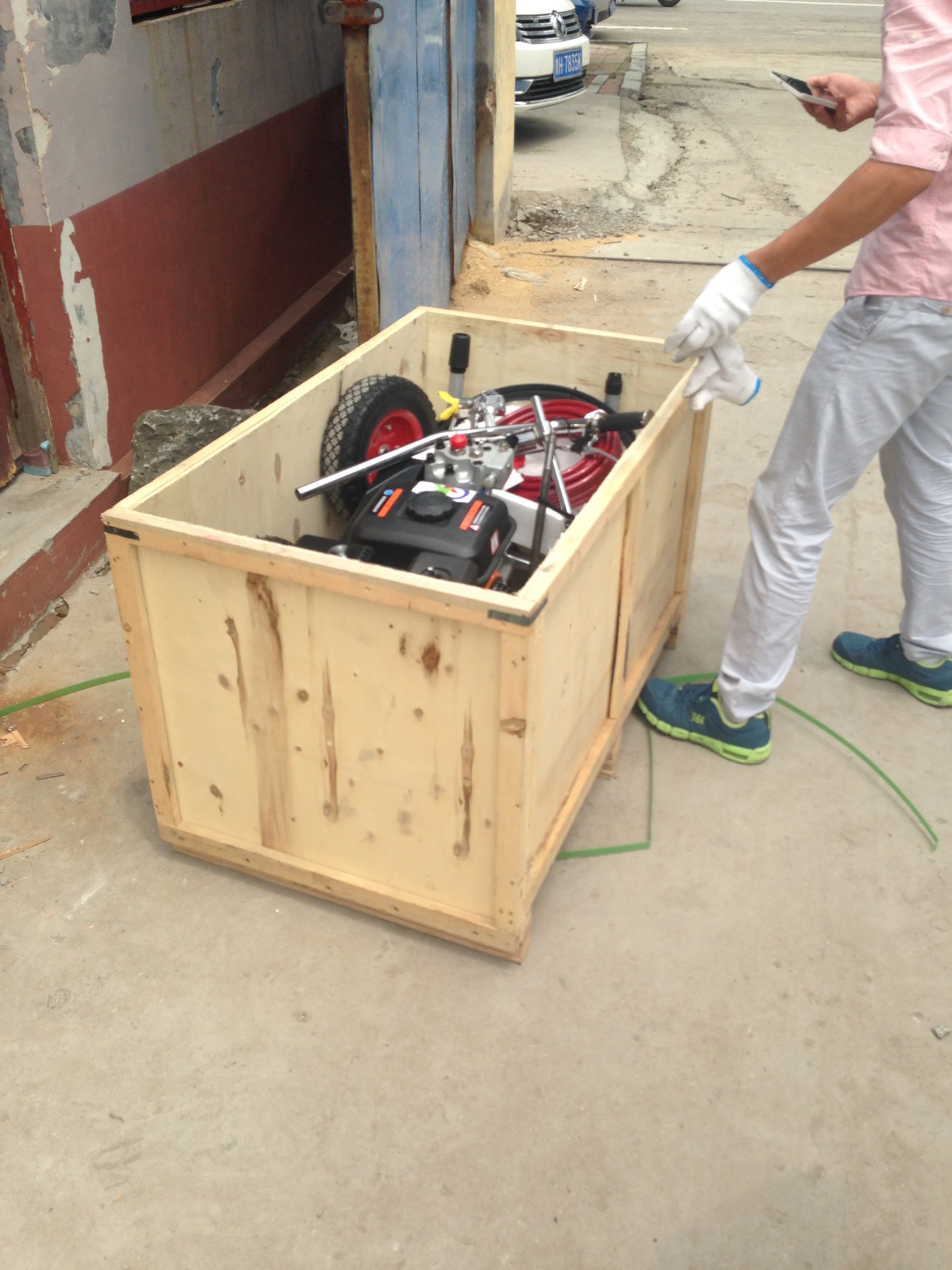 Made in china hand push type cold spraying marking machine, road marking 0n sale