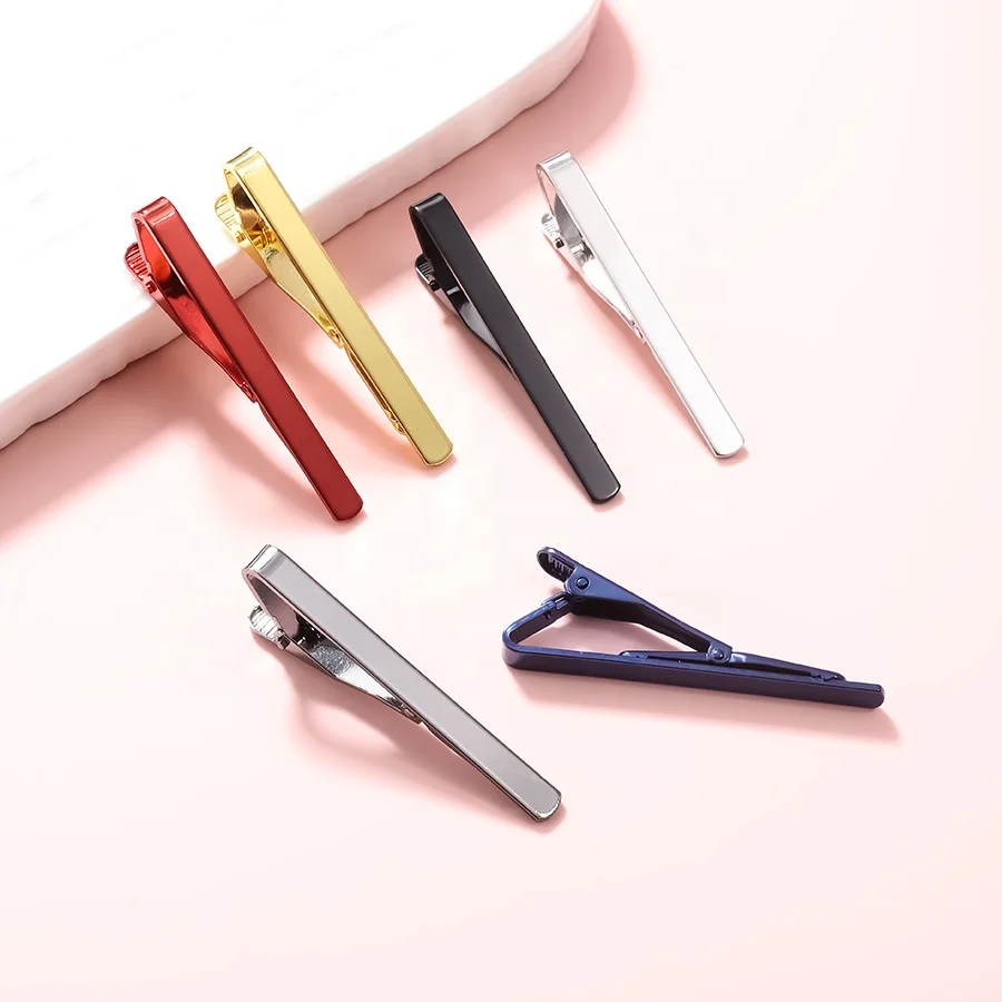 Cheap and best sale Individually packaged simple and elegant gold tie pin tie bars brass blank tie clips