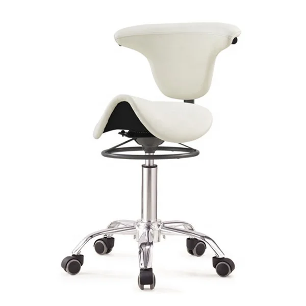 PU Leather Ergonomic Saddle  Seat Dental Assistant Chair Office Stool