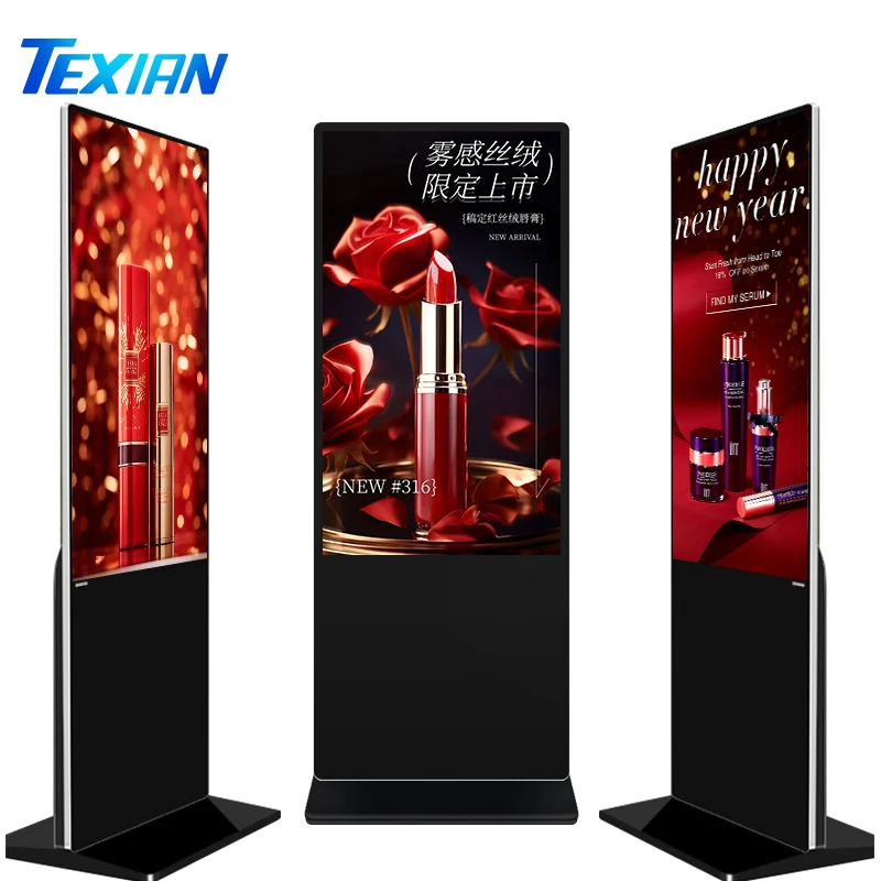 Floor standing vertical tv touch screen kiosk 4k indoor advertising player display screen HD lcd led digital signage