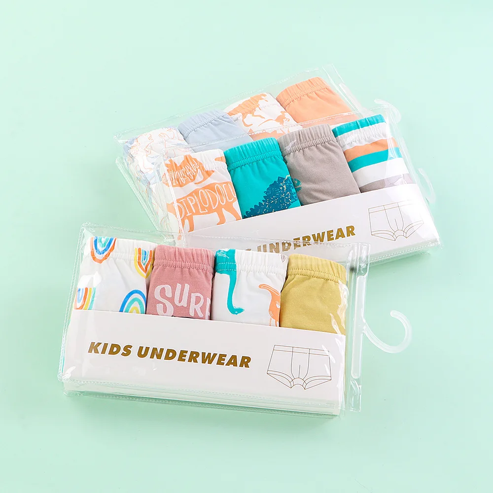 4PCS/Bag Europe American Hot Popular Printed Boxers for Boys Kids Dinosaur Cartoon Cotton Panties Teen Boys Boxer Shorts