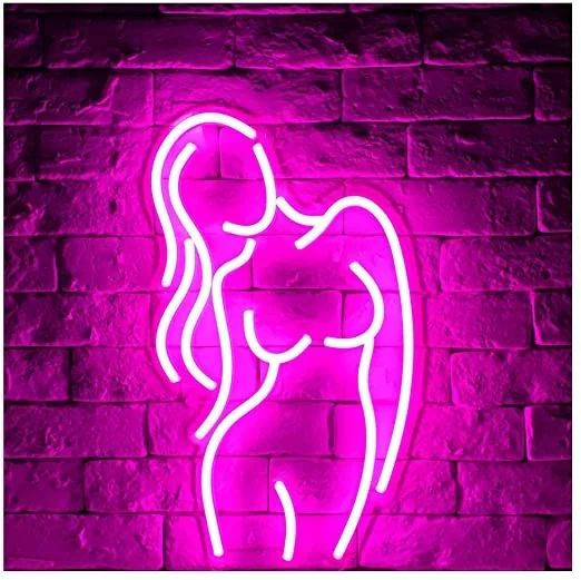 Drop Shipping Women Face Led Neon Signs Acrylic Color Change Neon Light with Sexy Lady