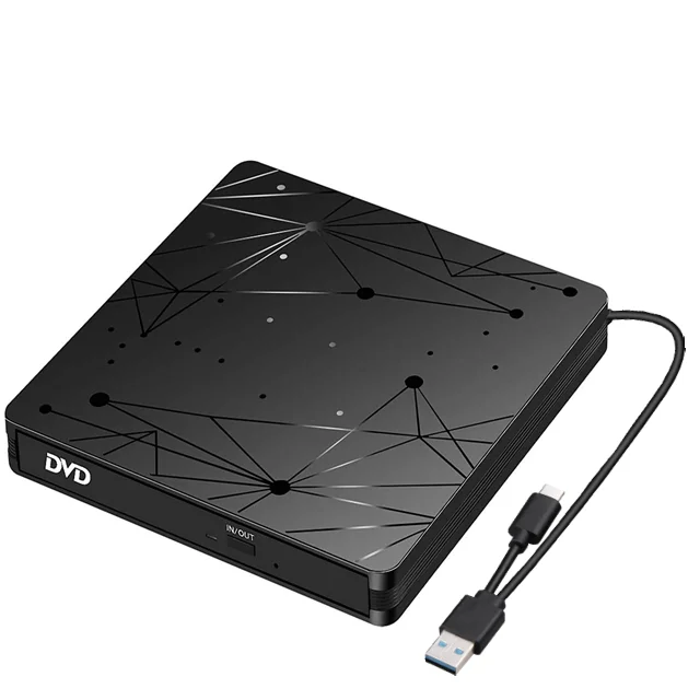 USB3.0 Type C DVD CD Burner Drive Writer Plug and Play For Macbook Laptop Desktop PC External Optical Drive