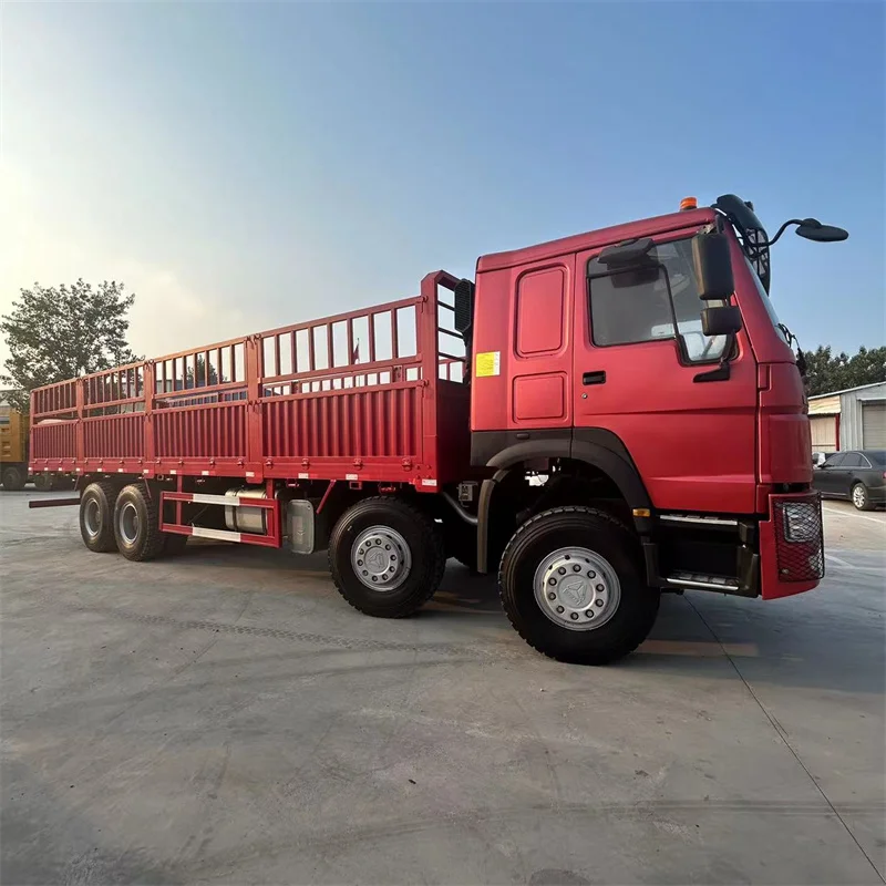Used China National Heavy Duty Truck HOWO Freight Truck 8x4 Euro 3 Fence Truck 12 Wheel 371HP African Price Sales