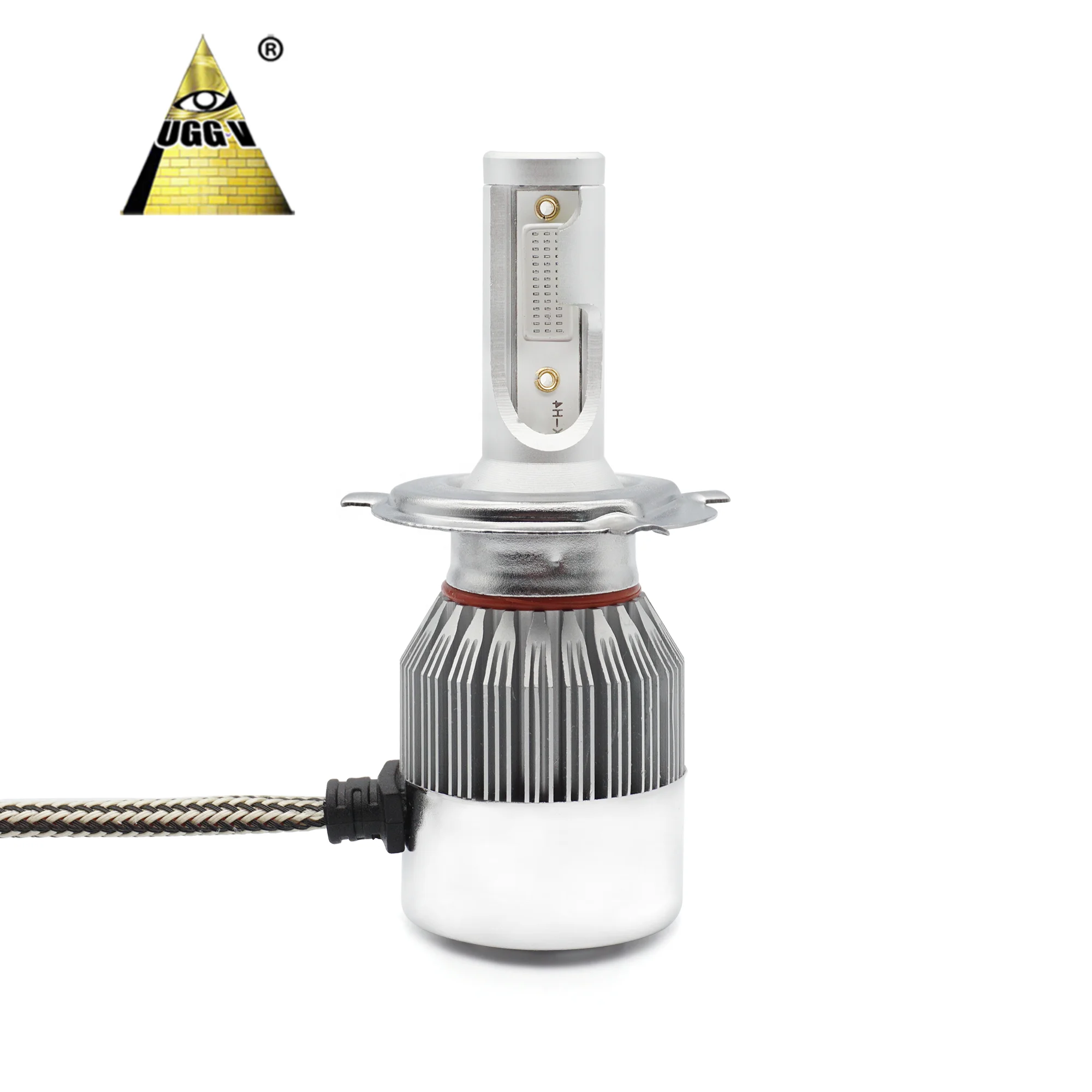 UGGV factory for New Type Safe COB LED CHIP C6 H4 Led Headlight Wholesale 72W 30000K Led Headlight Bulb H4