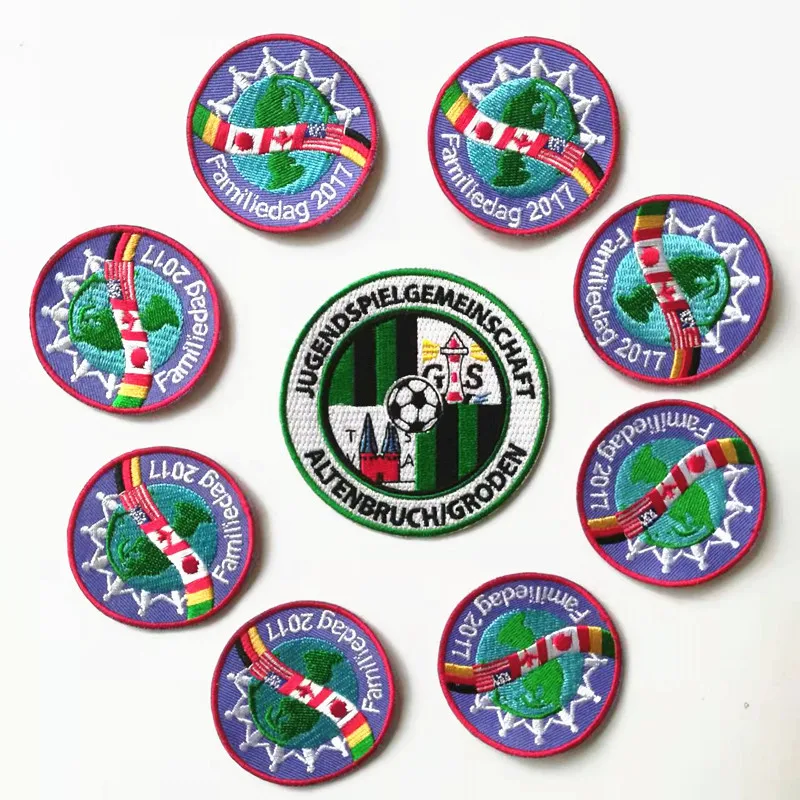 Embroidery Sticker Custom Football Soccer Club Logo Embroidered Applique Stitch Patches For Sports Clothes