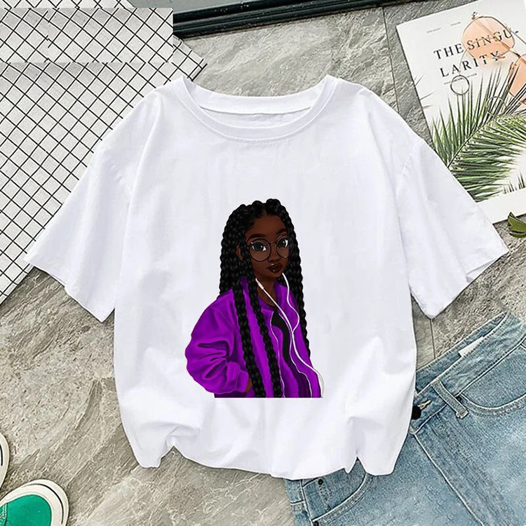 2021 Summer Women Little Printing Short Sleeve O Neck Loose T Shirt For Women With Plus Size Casual Streetwear Tops