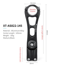 Adjustable MTB Stem for Bicycle Handlebar Stem 90/110/145mm Riser Mountain BMX Fixie Gear Aluminum Alloy Front Fork Bike Stem