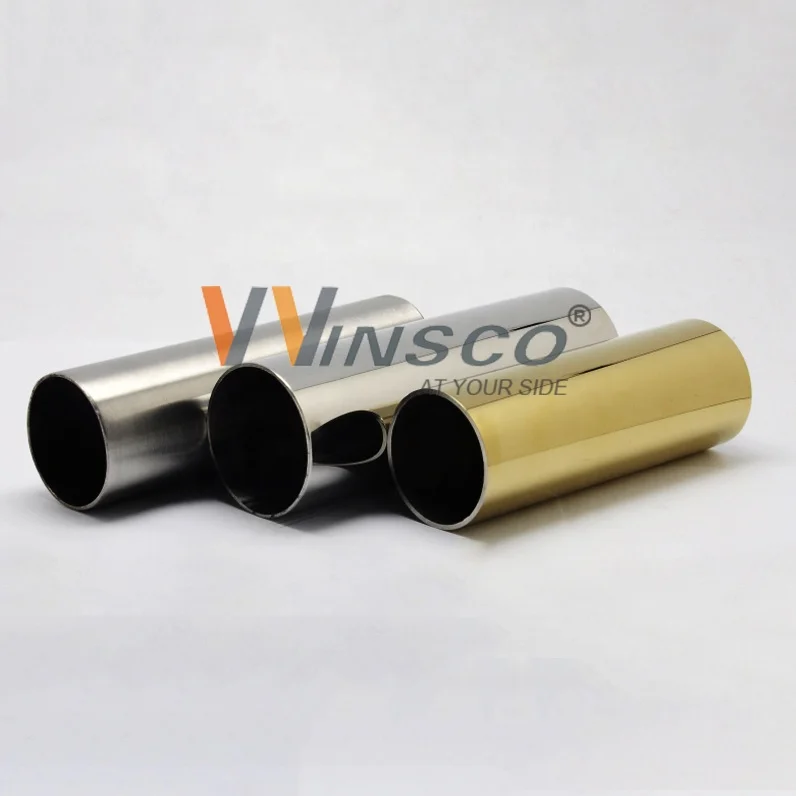 Гарантия качества, сварная нержавеющая сталь, вакуумное покрытие, титан, золотой цвет, 301 труба для украшения поручней