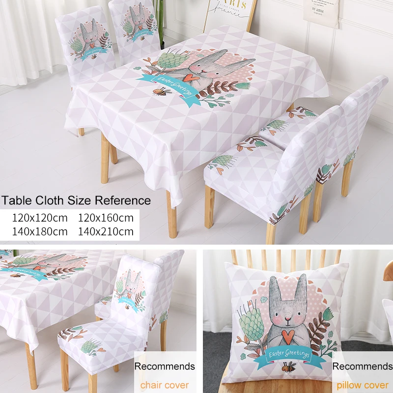 
Water Proof and Oil proof Tablecloth Printed Chair Cover Pattern Dining Table Cloth for Party Birthday Events Decorations 