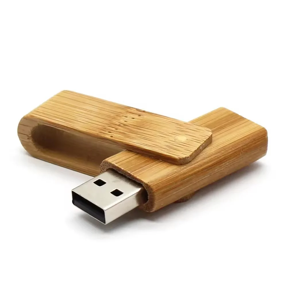 Wooden Flash Drives Full Capacity Wood Rotary Flash Drive 64 GB Waterproof Twist USB Memory Stick
