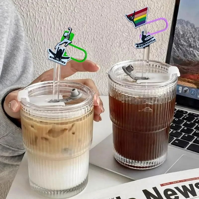 10mm Silicone PVC Tumbler Cups Sport gymnastics Drinking Straw Tip Cover Protectors Straw-topper Kawaii Watermelon Straw Toppers