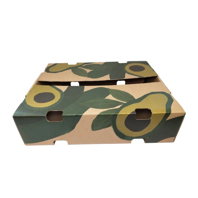 Custom Avocado Packaging Paper Box Fresh Fruit Snack Nut Pack Corrugated Cardboard Carton Box Farm Jumbo Brown Gift Fruit Box