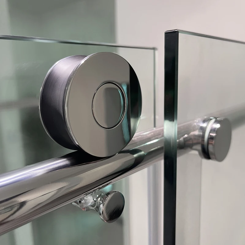 Easy Clean Tempered Glass Frameless Straight Shower Door One Way Sliding Frameless Shower Glass Door
