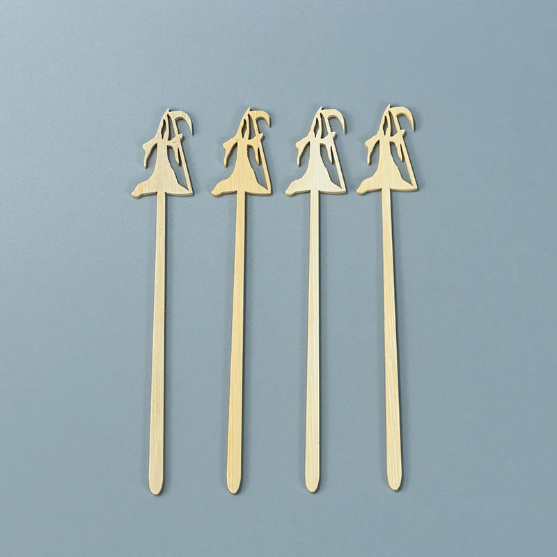 Custom Designed Eco-friendly Bamboo Fruit Sticks Party Bamboo Food Cartoon Animal Fruit Sticks