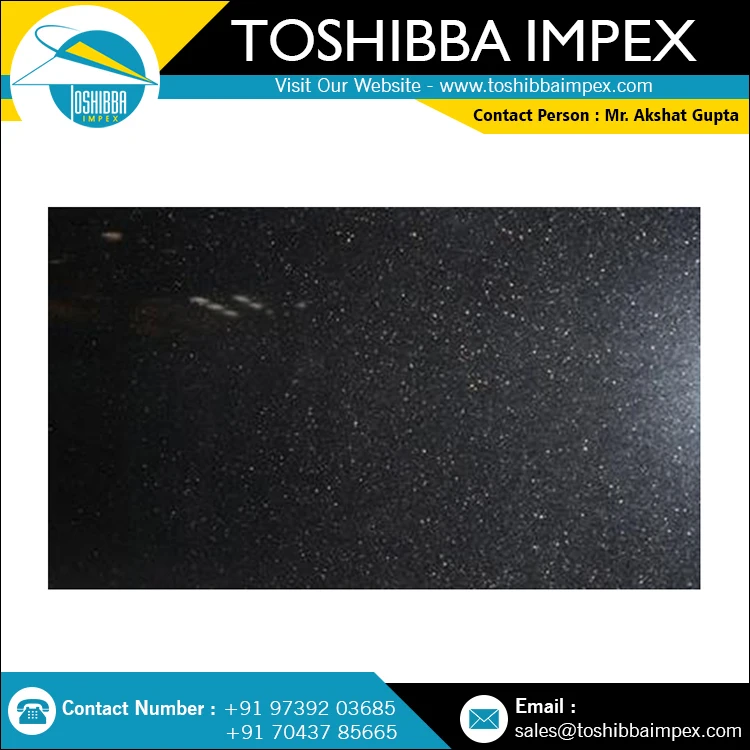 Best Price Polished Black Galaxy Granite Tiles Customizable Size All Natural Stone from India