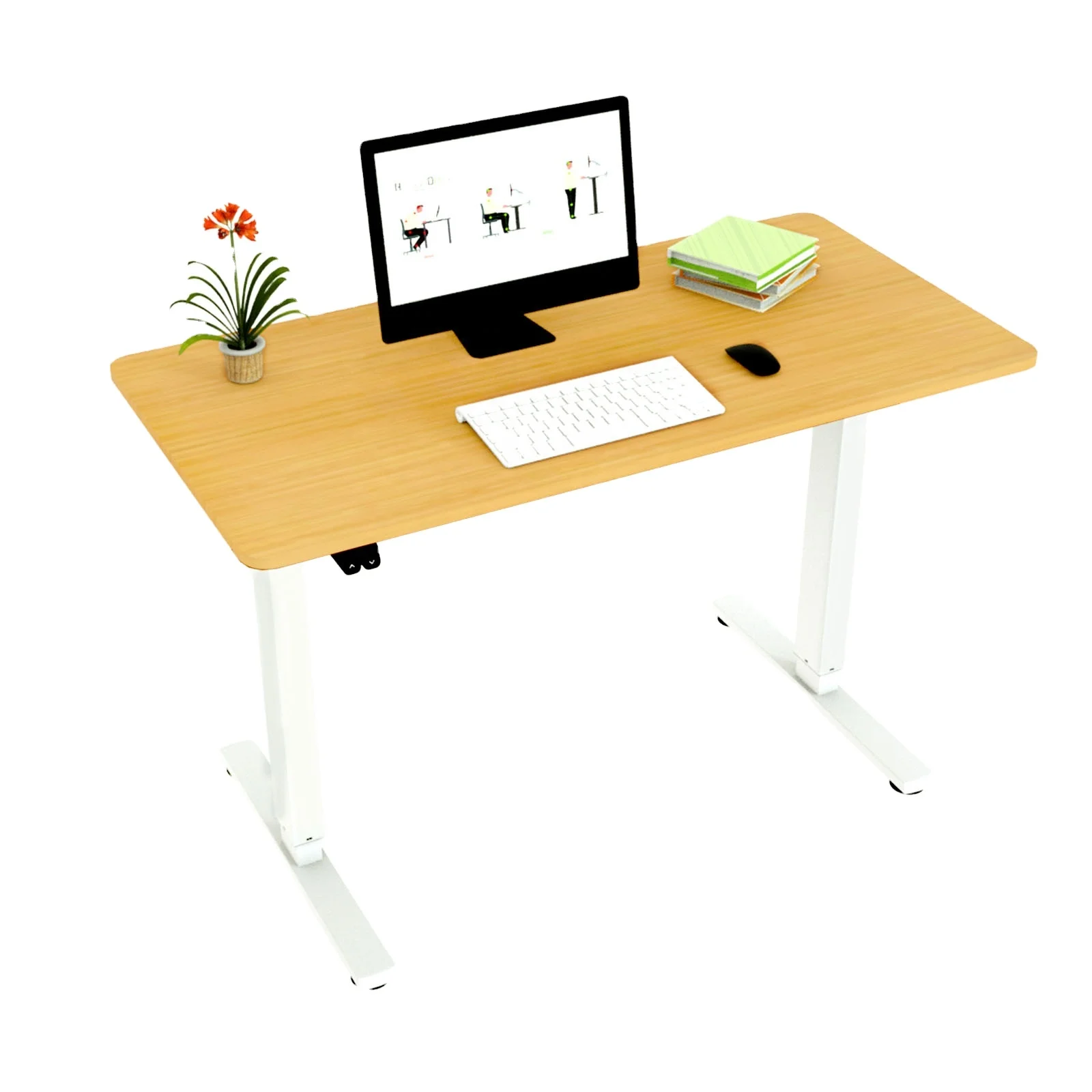 AUKI Standing Desk Electric 140X60 Single Motor Standing Desk UP And Down Key Computer Desk Standing